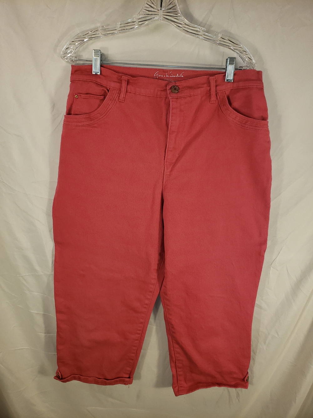 Gloria Vanderbilt Amanda Cut Coral Pink Cropped Jeans - 14